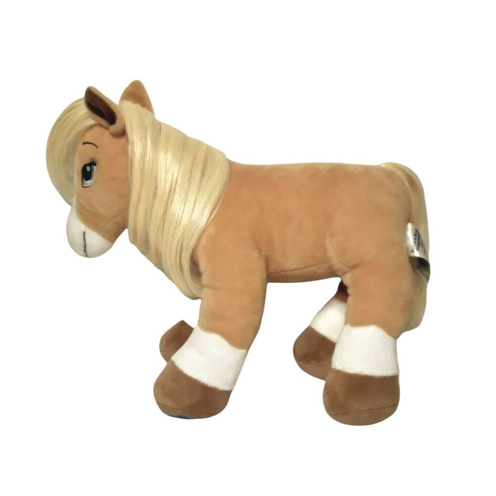 Build A Bear Horse & Hearts Palomino Pony Tan White Stuffed Animal Plush BABW